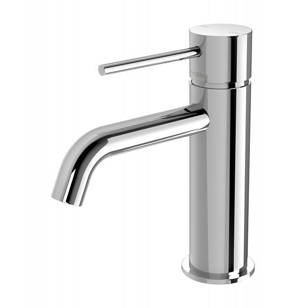 Phoenix Vivid Slimline Basin Mixer Curved Outlet - Chrome Online at The Blue Space