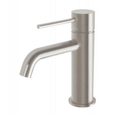 Phoenix Vivid Slimline Basin Mixer Curved Outlet - Brushed Nickel Online at The Blue Space
