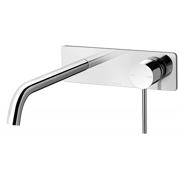 Phoenix Vivid Slimline Wall Basin/Bath Set 230mm Curved - Chrome
