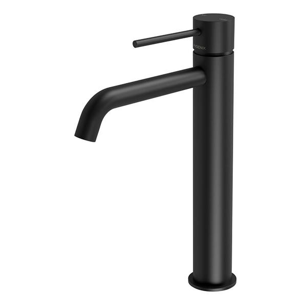 Phoenix Vivid Slimline Vessel Mixer Curved Outlet - Matte Black Online at The Blue Space