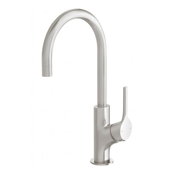 Phoenix Vivid Slimline Oval Sink Mixer 160mm Gooseneck - Brushed Nickel Online at The Blue Space