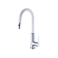 Nero Pearl Pull Out Sink Mixer with Vegie Spray White Chrome | The Blue Space