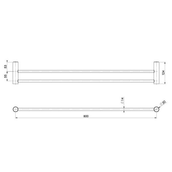 Phoenix Vivid Slimline Double Towel Rail-Chrome