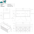 ADP Charleston Vanity 1200mm - The Blue Space - Technical Drawing