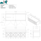 ADP Charleston Vanity 1500mm - The Blue Space - Technical Drawing