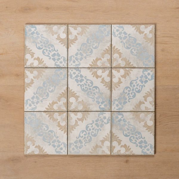 Valencia Retro Decor Matt P4 Cushioned Edge Porcelain Tile 150x150mm Straight Pattern - The Blue Space