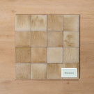 Sicily Beige Gloss Cushioned Edge Porcelain Tile 100x100mm Straight Pattern - The Blue Space