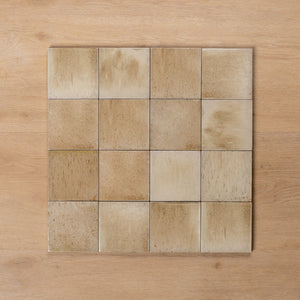 Sicily Beige Gloss Zellige Cushioned Edge Porcelain Tile 100x100mm