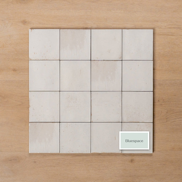 Sicily Bianco White Gloss Cushioned Edge Porcelain Tile 100x100mm Straight Pattern - The Blue Space