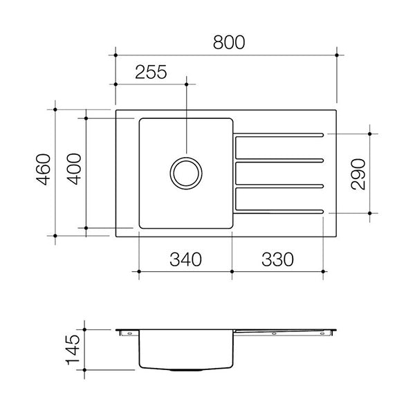 Caroma Evolution Care Single End Bowl Overmount Sink by Caroma - The Blue Space