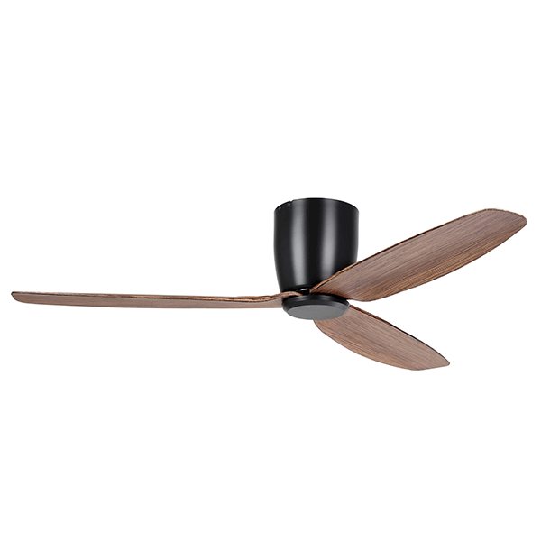Eglo Seacliff 52in 132cm DC Ceiling Fan - Black with Light Walnut fini ...