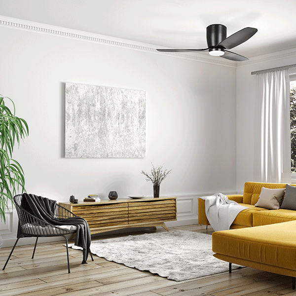 Eglo Seacliff 44" 112cm DC Ceiling Fan with 15W LED CCT Light Black