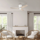 Eglo Seacliff 44" 112cm DC Ceiling Fan with 15W LED CCT Light White with Oak Online at The Blue Space