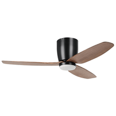 Eglo Seacliff 44" 112cm DC Ceiling Fan with 15W LED CCT Light Black with Light Walnut online at The Blue Space
