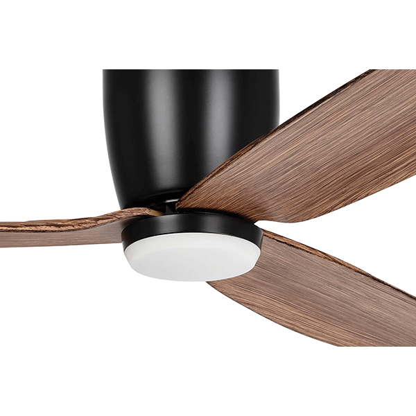 Eglo Seacliff 52in 132cm DC Ceiling Fan with 15W LED CCT Light - Black with Light Walnut finish