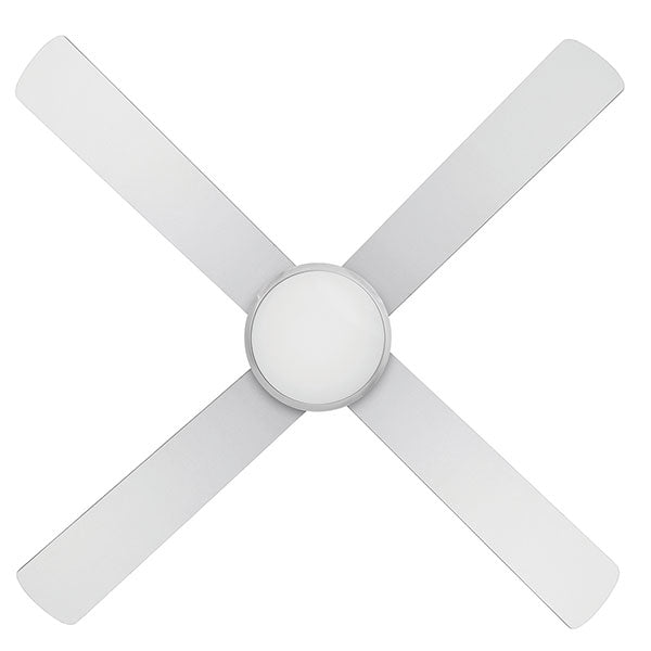 Brilliant Tempest 52" 132cm Ceiling Fan with 18W LED CCT Light - Aluminium with Silver Blades - The Blue Space