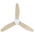 Brilliant Bahama Smart 52" 132cm DC Ceiling Fan with 18W LED CCT Light - White with Whitewashed Timber finish - The Blue Space