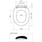 Technical Drawing - Caroma Profile Standard Seat Plastic Hinge
