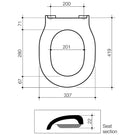 Technical Drawing - Caroma Opal II Soft Close Toilet Seat