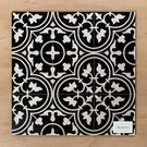 Henley Fleur Black Matt Rectified Porcelain Tile 200x200mm Straight Pattern - The Blue Space