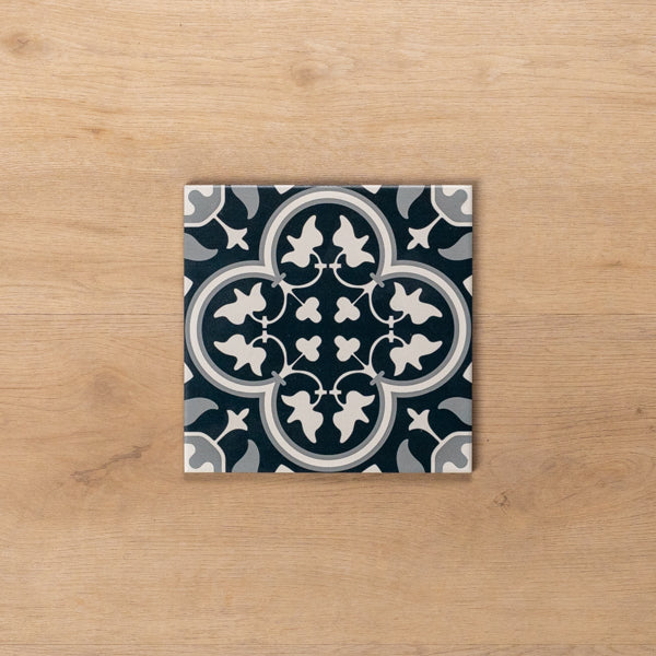 Airlie Dark Blue Matt Cushioned Edge Porcelain Tile 200x200mm