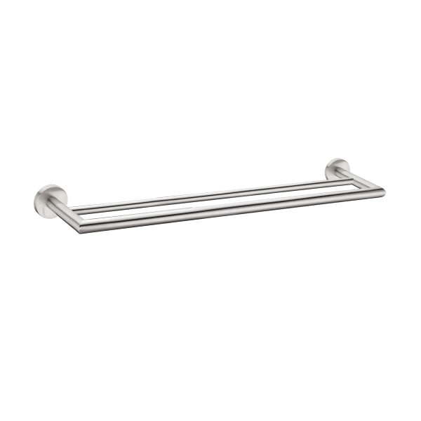 Nero Dolce 700mm Double Towel Rail Brushed Nickel | The Blue Space