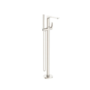 Nero Bianca Freestanding Bath Mixer With Hand Shower Brushed Nickel