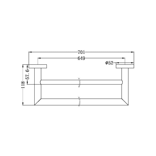 Nero Dolce 700mm Double Towel Rail Matte Black