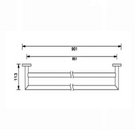 Technical Drawing: Nero Dolce 900mm Double Towel Rail Chrome