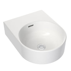 Clark Round Wall Basin 350mm No Tapholes with overflow - The Blue Space