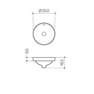 Clark Round Inset Basin 350mm - Dimensions 