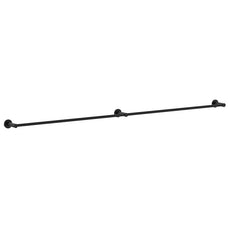 Clark Round Single Towel Rail with two sections 1200mm - Matte Black - The Blue Space