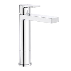 Clark Round Square Tower Bathroom Basin Mixer - Chrome - The Blue Space