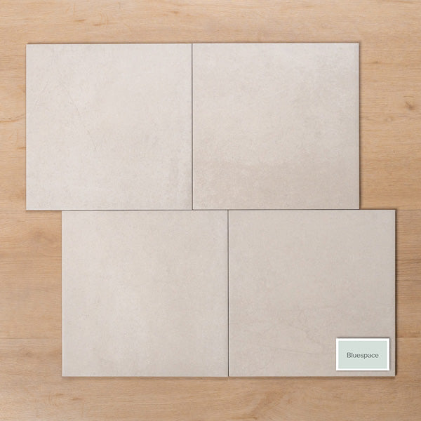 Burleigh White Matt Cushioned Edge Porcelain Tile 300x300mm Offset Pattern - The Blue Space