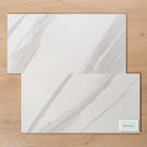 Perisher White Marble Matt Rectified Ceramic Floor Tile 300x300mm Offset Pattern - The Blue Space