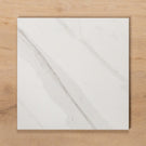 Perisher White Marble Matt Rectified Porcelain GP Tile 300x300mm - The Blue Space