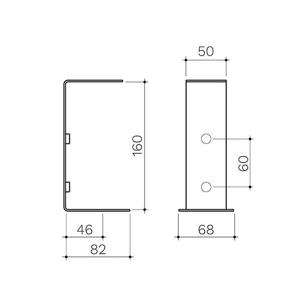 Clark Round Soap Bottle Holder Technical Drawing - The Blue Space