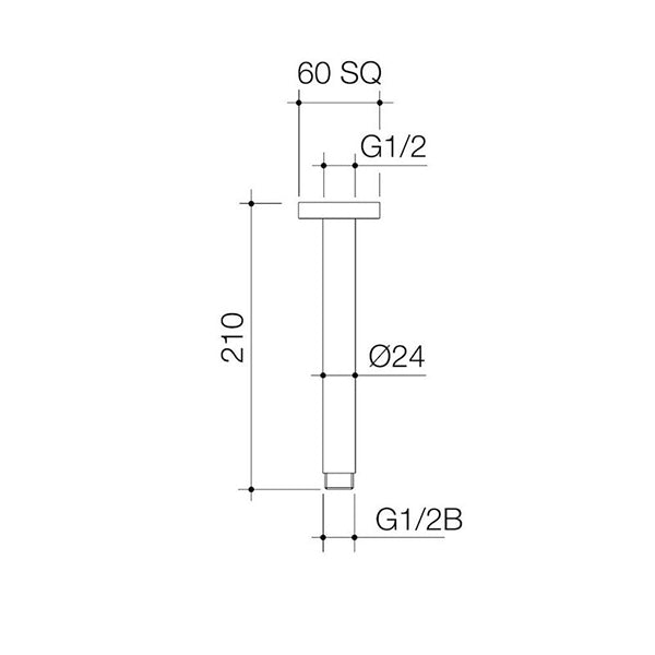 Caroma Luna Straight Arm 210mm Chrome