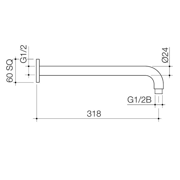 Caroma Luna Right Angle Shower Arm 320mm
