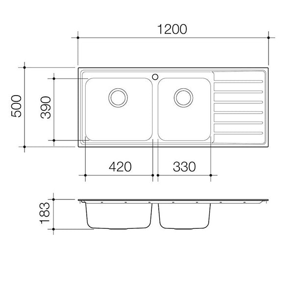 Caroma Contemporary 1.75 Bowl Sink by Caroma - The Blue Space