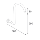 Technical Drawing - Fienza Round Fixed Swan-neck Shower Arm - Chrome