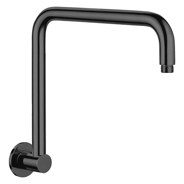 Fienza Round Fixed Gooseneck Shower Arm - Matte Black - The Blue Space