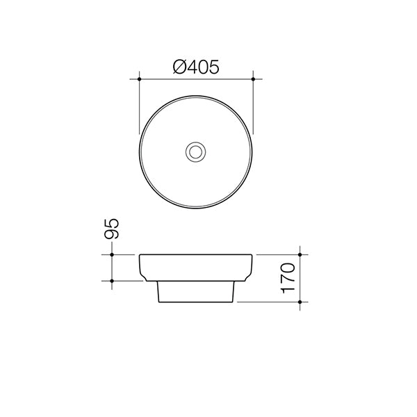 Caroma Tribute Round 405 Inset Basin