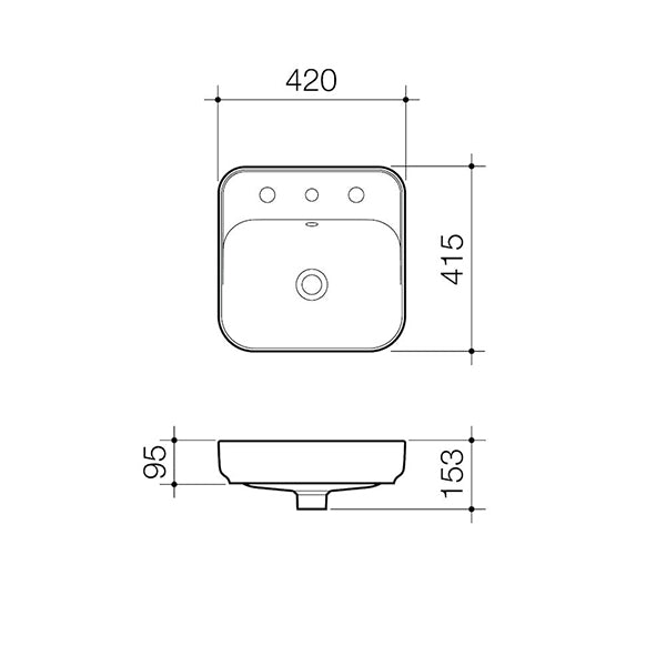 Caroma Tribute Inset Basin 420mm
