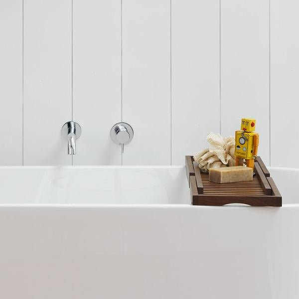 Clark Round Pin Wall Bath Mixer with Clark Freestanding Bath - Chrome - The Blue Space