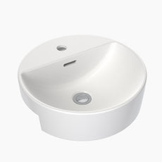 Clark Round Semi Recessed Basin 400mm with overflow - The Blue Space