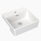 Clark Square Semi Recessed Basin One Taphole with overflow - The Blue Space 