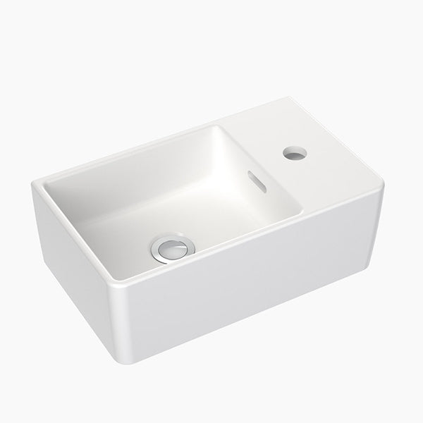Clark Square Hand Wall Basin One Taphole - The Blue Space