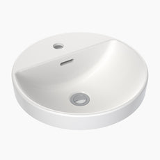 Clark Round Inset Basin with Tap Landing 400mm with overflow - The Blue Space
