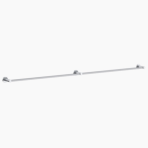 Clark Round Single Towel Rail with two sections 1200mm - Chrome - The Blue Space